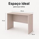 Ver imagem 2 de Escrivaninha Retangular Arizona Moderno sem Gavetas MDF 115cm Off White