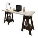 Ver imagem 2 de Escrivaninha Cavalete Hawaii 4 Prateleiras 135cm Yescasa Off White E Nogal