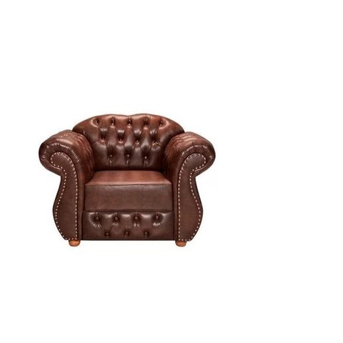 Poltrona Chesterfield Luís Xv Clássica Capitonê Retrô - Marrom