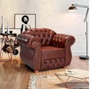 Ver imagem 2 de Poltrona Chesterfield Luís Xv Clássica Capitonê Retrô - Marrom