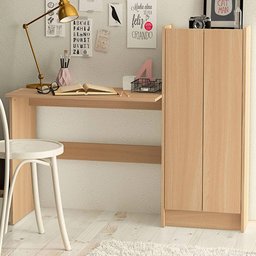 Mesa Escrivaninha Manaus 2 Portas 2 Prateleiras Legno Salinas - Politorno - 1