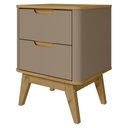 Ver imagem 1 de Mesa de Cabeceira 2 Gavetas Pes Madeira 50 cm Vicenza Fendi Hannover Dcasa