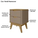 Ver imagem 4 de Mesa de Cabeceira 2 Gavetas Pes Madeira 50 cm Vicenza Fendi Hannover Dcasa