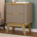 Ver imagem 2 de Mesa de Cabeceira 2 Gavetas Pes Madeira 50 cm Vicenza Fendi Hannover Dcasa