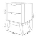 Ver imagem 3 de Mesa de Cabeceira 2 Gavetas Pes Madeira 50 cm Vicenza Fendi Hannover Dcasa