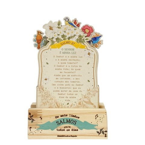 Placa de Mesa Lindos Salmos - 12 Faces em Mdf