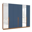 Ver imagem 2 de Guarda-roupa Casal Porto 6 Portas 4 Gavetas com Espelho Freijó/azul - Politorno