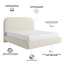 Ver imagem 5 de Cama Casal Flutuante com Cabeceira 140cm Aura W01 Linho Cru - Lyam Decor