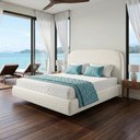 Ver imagem 4 de Cama Casal Flutuante com Cabeceira 140cm Aura W01 Linho Cru - Lyam Decor