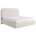 Ver imagem 2 de Cama Casal Flutuante com Cabeceira 140cm Aura W01 Linho Cru - Lyam Decor