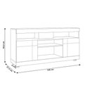 Ver imagem 7 de Rack para Sala de Estar Tv 47 Pol com Rodízios Raya C04 Noce Milano Preto Fosco - Lyam Decor