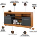 Ver imagem 2 de Rack para Sala de Estar Tv 47 Pol com Rodízios Raya C04 Noce Milano Preto Fosco - Lyam Decor