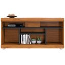 Ver imagem 5 de Rack para Sala de Estar Tv 47 Pol com Rodízios Raya C04 Noce Milano Preto Fosco - Lyam Decor
