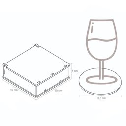 Conjunto 6 Porta Copos com Caixa Mdf Descanso para Copos de Mesa Bolacha Maria - 3