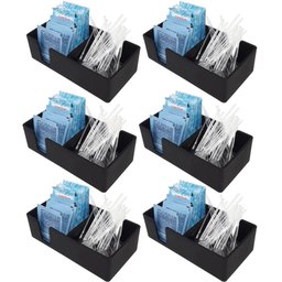 Kit 6 Porta Sachês para Lanchonete Confeitaria Restaurante Organizador Açúcar Adoçante Preto - 1 Kit 6 Porta Sachês para Lanchonete Confeitaria Restaurante Organizador Açúcar Adoçante Preto - 1