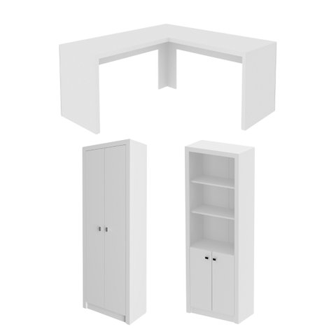 Conjunto para Escritório Branco 3 Peças Tecnomobili