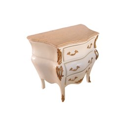 Cômoda Clássica Laqueada com 3 Gavetas com Tampo em Mármore - 72x76x45cm Prime Home Decor 38036 - 5