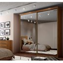 Ver imagem 1 de Guarda Roupa Casal com Espelho 2 Portas de Correr MDF Luminum Belmax Álamo