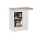 Ver imagem 3 de Balcão de Cozinha Modulado C/ Tampo Bella 2611 Canto Reto C/ 1 Porta 94cm Nogal/cinza - Carraro