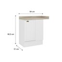 Ver imagem 2 de Balcão de Cozinha Modulado C/ Tampo Bella 2611 Canto Reto C/ 1 Porta 94cm Nogal/cinza - Carraro