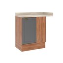 Ver imagem 1 de Balcão de Cozinha Modulado C/ Tampo Bella 2611 Canto Reto C/ 1 Porta 94cm Nogal/cinza - Carraro