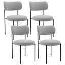 Ver imagem 1 de Kit 04 Cadeiras Estofadas para Sala de Jantar Louise L02 Bouclê Cinza - Lyam Decor