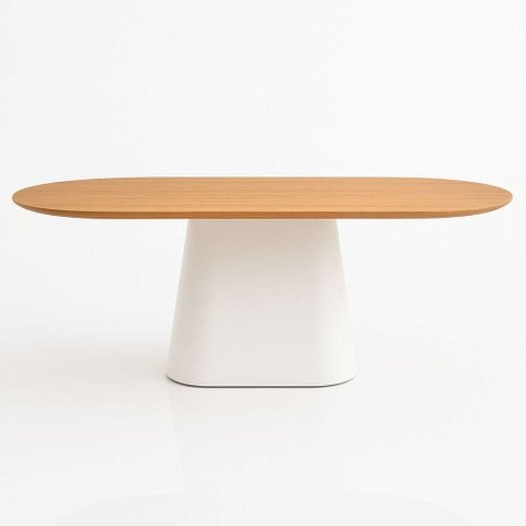 Mesa de Jantar Oblongo 160x90 Cm Base Laca Tampo Freijó