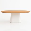 Ver imagem 1 de Mesa de Jantar Oblongo 160x90 Cm Base Laca Tampo Freijó