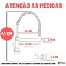 Torneira Gourmet Prizi Cheff Black Parede com Spray - 3