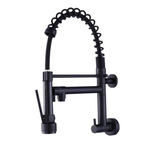 Torneira Gourmet Prizi Cheff Black Parede com Spray