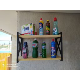 Prateleira Decorativa modelo x Estilo Industrial com 20cm de profundidade e 60 de comprimento - 2