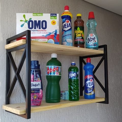 Prateleira Decorativa modelo x Estilo Industrial com 20cm de profundidade e 60 de comprimento