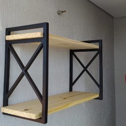 Prateleira Decorativa modelo x Estilo Industrial com 20cm de profundidade e 60 de comprimento - 3