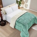 Ver imagem 2 de Coberdrom Diamond Casal King Sherpa com Manta Flannel 01 Peça Verde Alecrim 100% Poliéster