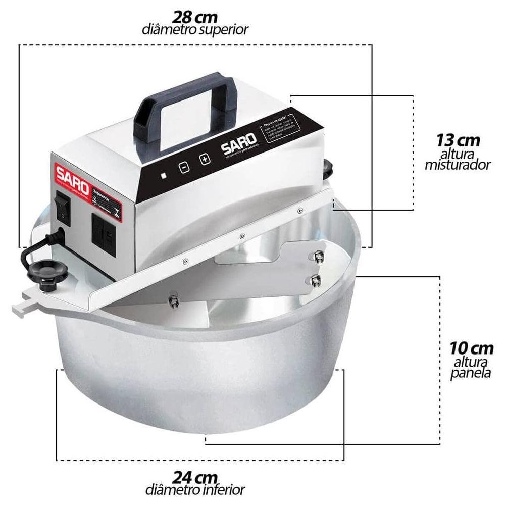 Misturador de Doces e Massas 4l Elétrica Saro Pa4r Bivolt - 3