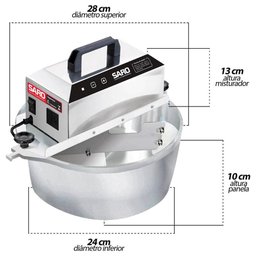 Misturador de Doces e Massas 4l Elétrica Saro Pa4r Bivolt - 3