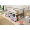 Ver imagem 4 de Cama Juvenil Solteiro Aurum com Nichos Escada Lateral MDF Branco Mel Divaloto Móveis
