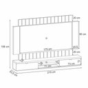 Ver imagem 4 de Painel Home Suspenso 2.2 para TV até 70" Sala de Estar Illusion Off White/Cinamomo G26 - HB Móveis