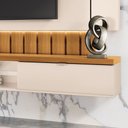 Ver imagem 6 de Painel Home Suspenso 2.2 para TV até 70" Sala de Estar Illusion Off White/Cinamomo G26 - HB Móveis