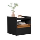 Ver imagem 3 de Mesa Cabeceira Suspensa Quarto Minerva Preto Nature