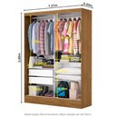 Ver imagem 5 de Guarda-roupa Belem Premium 2 Portas de Correr 2 Gavetas com Espelho