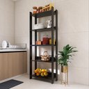 Ver imagem 5 de Armário de Cozinha com 3 Prateleiras e Sapatas Plásticas Nos Pés - Preto