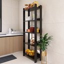 Ver imagem 3 de Armário de Cozinha com 3 Prateleiras e Sapatas Plásticas Nos Pés - Preto