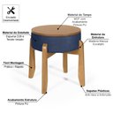 Ver imagem 2 de Puff Estofado Vira Mesa Redondo New Liz em Madeira Azul - Straub Web