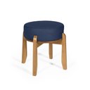 Ver imagem 1 de Puff Estofado Vira Mesa Redondo New Liz em Madeira Azul - Straub Web