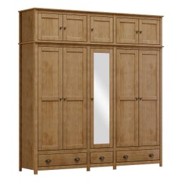 Guarda-roupa Casal 10 Portas 3 Gavetas Topázio Freijó Madeira Pinus - Finestra - 2