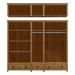 Guarda-roupa Casal 10 Portas 3 Gavetas Topázio Freijó Madeira Pinus - Finestra - 3