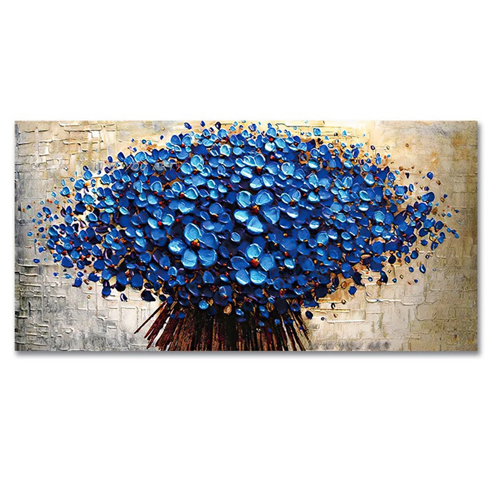 Quadro Decorativo Floral Pintura, Tela em Canvas ideal para  Sala, Quarto e Hall  (100x70 cm) - 1