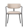 Cadeira Jantar Orgânica Revestida em Courino com Base em Aço 4 Un Cor:nude com Preto - 4