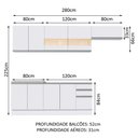 Ver imagem 4 de Armário de Cozinha Completa 280cm Branco Marcela Madesa 03